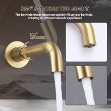 Load image into Gallery viewer, Tub Shower Faucet Set Complete Rain Shower System with Tub Spout