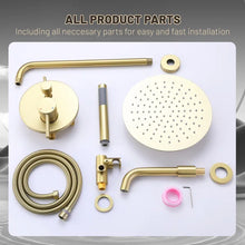 Load image into Gallery viewer, Tub Shower Faucet Set Complete Rain Shower System with Tub Spout