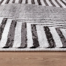 Load image into Gallery viewer, 5' x 7' Cream Black Modern Maze Area Rug