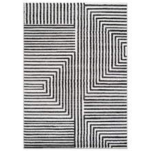 Load image into Gallery viewer, 5' x 7' Cream Black Modern Maze Area Rug