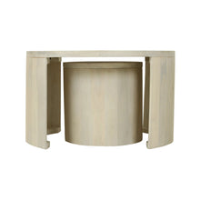 Load image into Gallery viewer, Cyrus Solid Wood Drum 2 Nesting Tables Set with Storage