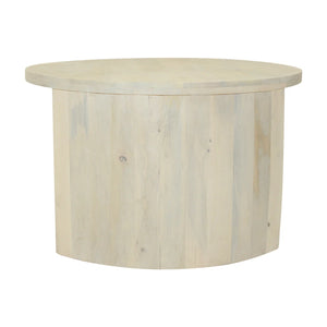 Cyrus Solid Wood Drum 2 Nesting Tables Set with Storage