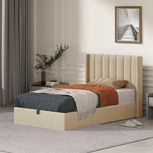 Load image into Gallery viewer, Daizia Lift Up Storage Platform Bed with Wingback Headboard TWIN