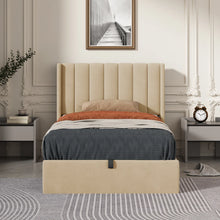 Load image into Gallery viewer, Daizia Lift Up Storage Platform Bed with Wingback Headboard TWIN