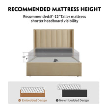 Load image into Gallery viewer, Daizia Lift Up Storage Platform Bed with Wingback Headboard TWIN