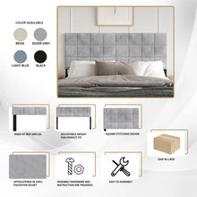 Load image into Gallery viewer, King Size Danijela Upholstered Headboard, Blue