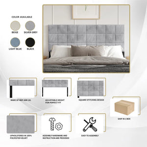 King Size Danijela Upholstered Headboard, Blue
