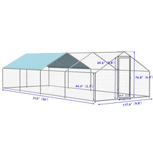 Load image into Gallery viewer, Dayson Metal Chicken Run Coop, Walk-in Poultry Cage with Waterproof &amp; Anti-UV Cover Lockable Door Design