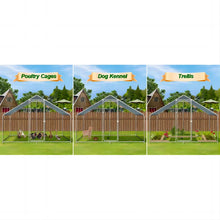 Load image into Gallery viewer, Dayson Metal Chicken Run Coop, Walk-in Poultry Cage with Waterproof &amp; Anti-UV Cover Lockable Door Design