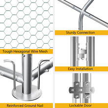Load image into Gallery viewer, Dayson Metal Chicken Run Coop, Walk-in Poultry Cage with Waterproof &amp; Anti-UV Cover Lockable Door Design