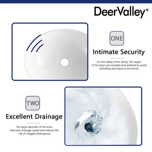 DeerValley Horizon 16" x 13'' Oval Vitreous China Vessel Bathroom Sink