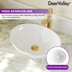 DeerValley Horizon 16" x 13'' Oval Vitreous China Vessel Bathroom Sink