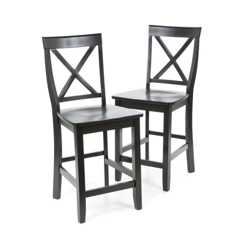 Diamondback Solid Wood Counter Stool (Set of 2), Black