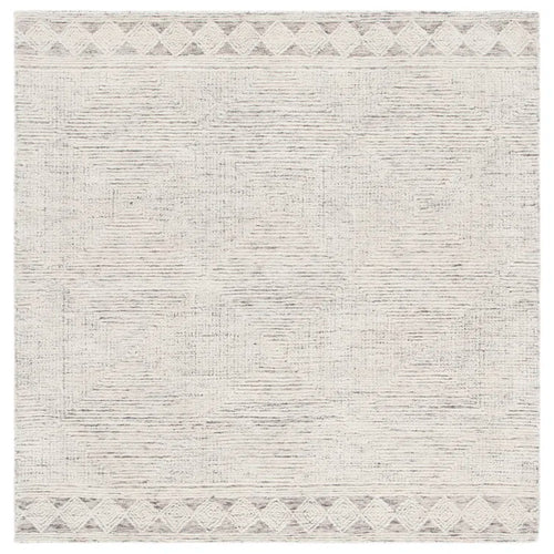 8' Square Dibble Handmade Tufted Wool Ivory/Grey Area Rug