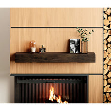 Load image into Gallery viewer, Loon Peak Distressed Fireplace Mantel, Rustic 60&quot;/Dark Brown