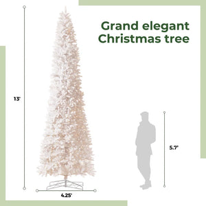 The Holiday Aisle® Easy Set-Up 13' Lighted Christmas Tree, White