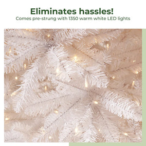 The Holiday Aisle® Easy Set-Up 13' Lighted Christmas Tree, White