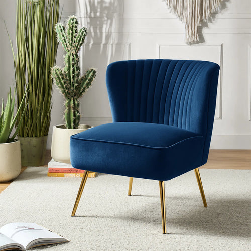 Euclid Upholstered Accent Chair with Metal Legs