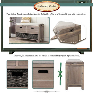 Fabric Upholstered Storage Bench