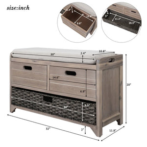 Fabric Upholstered Storage Bench