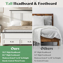 Load image into Gallery viewer, KING Farmhouse Wood Platform Bed Frame With 52.2&quot; Tall Headboard, Large Storage Drawers