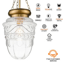 Load image into Gallery viewer, House of Hampton® Feffrey 1 - Light Urn Pendant, Brass