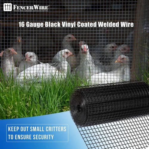 Fencer Wire 16 Gauge Black Vinyl Coated Welded Wire with Mesh