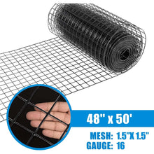 Load image into Gallery viewer, Fencer Wire 16 Gauge Black Vinyl Coated Welded Wire with Mesh