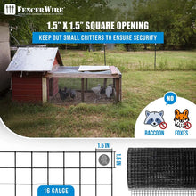 Load image into Gallery viewer, Fencer Wire 16 Gauge Black Vinyl Coated Welded Wire with Mesh