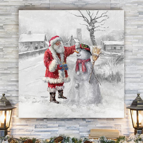 Festive Frosty Wrapped Canvas Graphic Art on Canvas