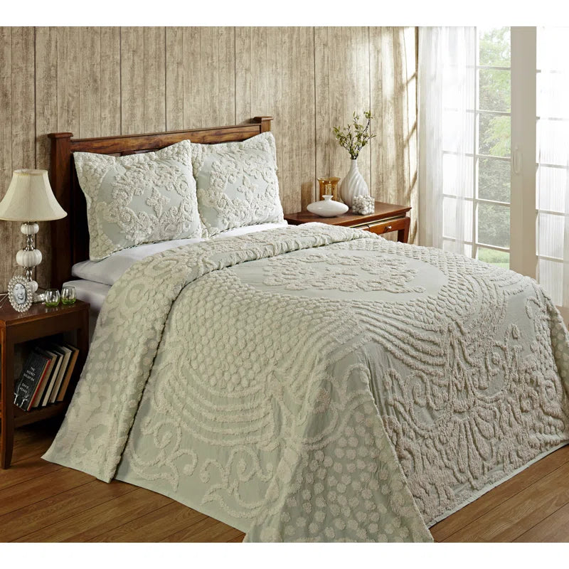 Florence Standard 100% Cotton Floral Pattern Coverlet/Bedspread King