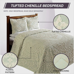 Florence Standard 100% Cotton Floral Pattern Coverlet/Bedspread King
