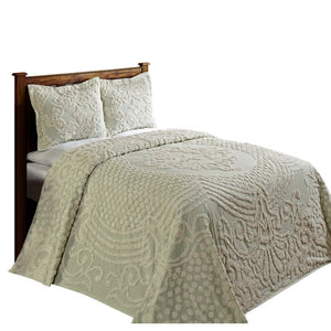 Florence Standard 100% Cotton Floral Pattern Coverlet/Bedspread King