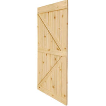 Load image into Gallery viewer, K-Bar Solid Pine Core Unfinished Interior Barn Door Slab DIY Kit, 30&quot; x 83.5&quot;