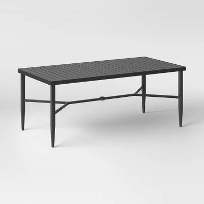 Threshold™ Aluminum 6 Person Rectangle Slat Top Patio Dining TABLE only, Outdoor Furniture - Black - Threshold