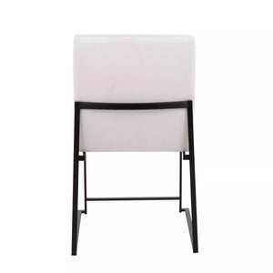 High Back Fuji Dining Chairs (Set of 2) Velvet/Steel Black/White - LumiSource