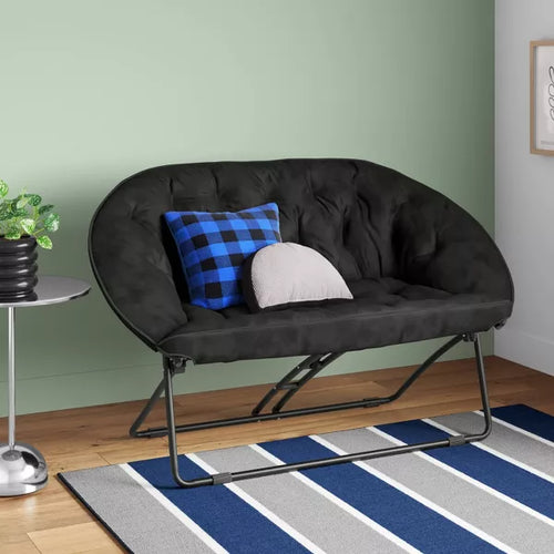 Double Dish Loveseat Sofa Chair Black - Room Essentials™