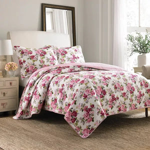 Laura Ashley Full/Queen Lidia Quilt Set Pink