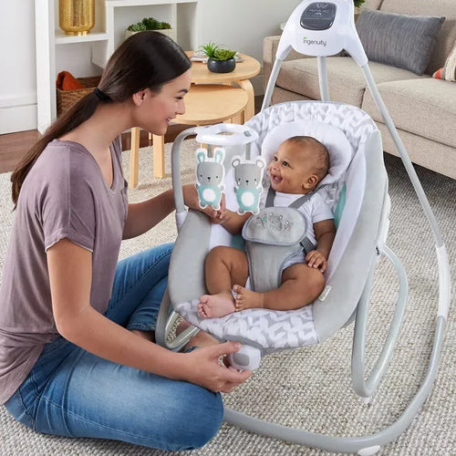 Ingenuity 2-in-1 Multi-Direction Compact Baby Swing & Rocker with Vibrations - Raylan