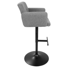 Load image into Gallery viewer, 24&quot;-32&quot; Stout Contemporary Adjustable Barstool Black/Gray with Swivel - Lumisource