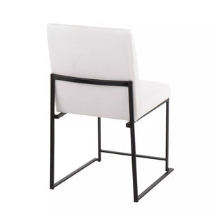 High Back Fuji Dining Chairs (Set of 2) Velvet/Steel Black/White - LumiSource