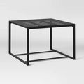 Threshold™ Henning 4 Person Rectangle Patio Dining Table - Black: Steel Frame, Umbrella Hole, All-Weather Design