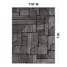 Load image into Gallery viewer, 7&#39;10&quot; x 10&#39; World Rug Gallery Contemporary Boho Stripes Area Rug: Geometric Pattern, Low Loop Pile, Stain &amp; Fade Resistant
