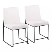 Load image into Gallery viewer, High Back Fuji Dining Chairs (Set of 2) Velvet/Steel Black/White - LumiSource