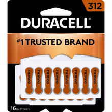 Load image into Gallery viewer, Duracell Size 312 Hearing Aid Batteries - 16 Pack - Easy-Fit Tab