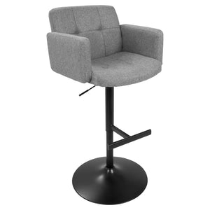 24"-32" Stout Contemporary Adjustable Barstool Black/Gray with Swivel - Lumisource