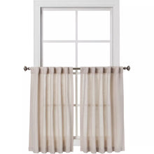 Load image into Gallery viewer, 36&quot; Light Filtering Bonaire Curtain Tiers Beige 2PK - Threshold™