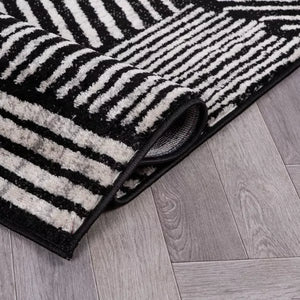 7'10" x 10' World Rug Gallery Contemporary Boho Stripes Area Rug: Geometric Pattern, Low Loop Pile, Stain & Fade Resistant