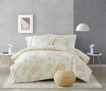 Load image into Gallery viewer, Queen/Full 3pc Vivian Floral Duvet Cover Set Ivory - Brooklyn Loom