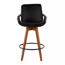 Load image into Gallery viewer, 26&quot; Cosmo Mid-Century Modern Counter Height Stool Black/Walnut - LumiSource